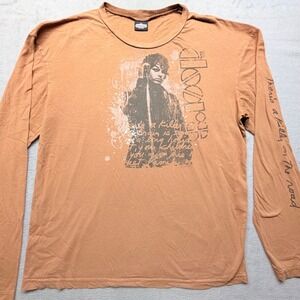 The Doors Jim Morrison Winterland Long Sleeve Shirt Brown Mens 2005 Classic Rock
